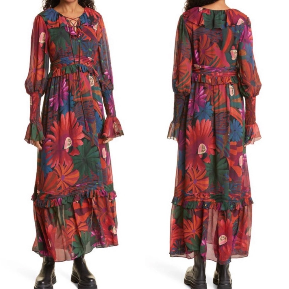 farm rio bird flowers maxi dress - Picture 7 of 15